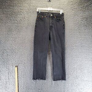 Zara Jeans Womens Size 4 Black Ecologically Grown Cotton Straight Leg Denim